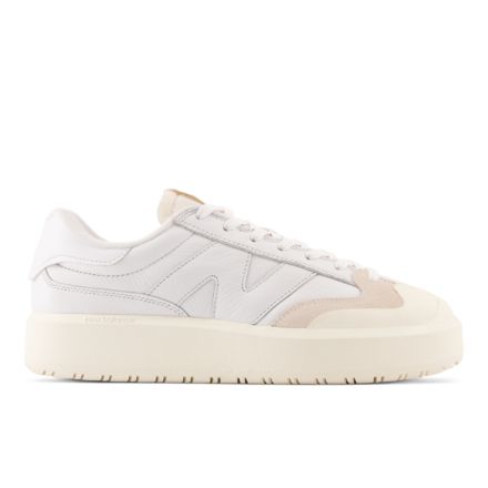 New balance leather court sneaker white/tan/denim hotsell