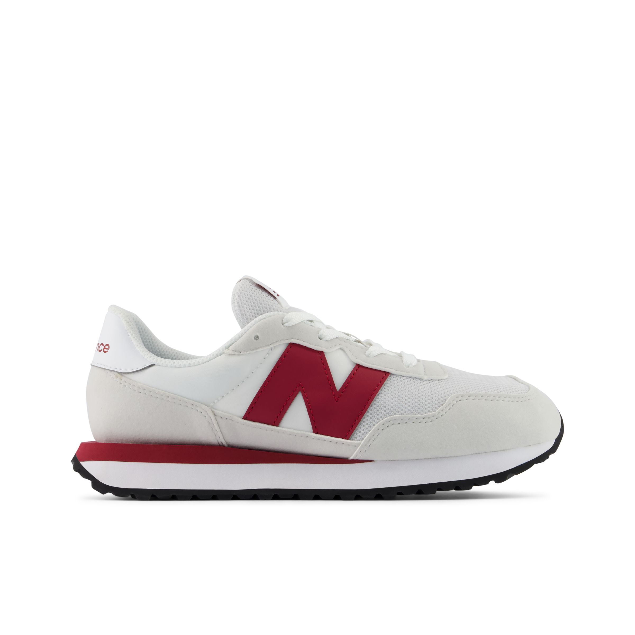 New Balance Kids' 237 Lace Grey/Red - Grey/Red