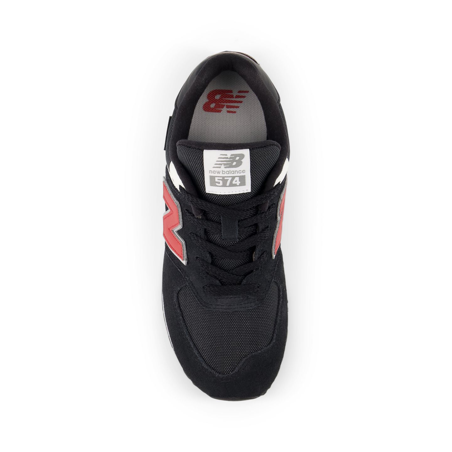 Детские кроссовки New Balance 574 Lace, цвет: Чёрный / Красный — фото 4