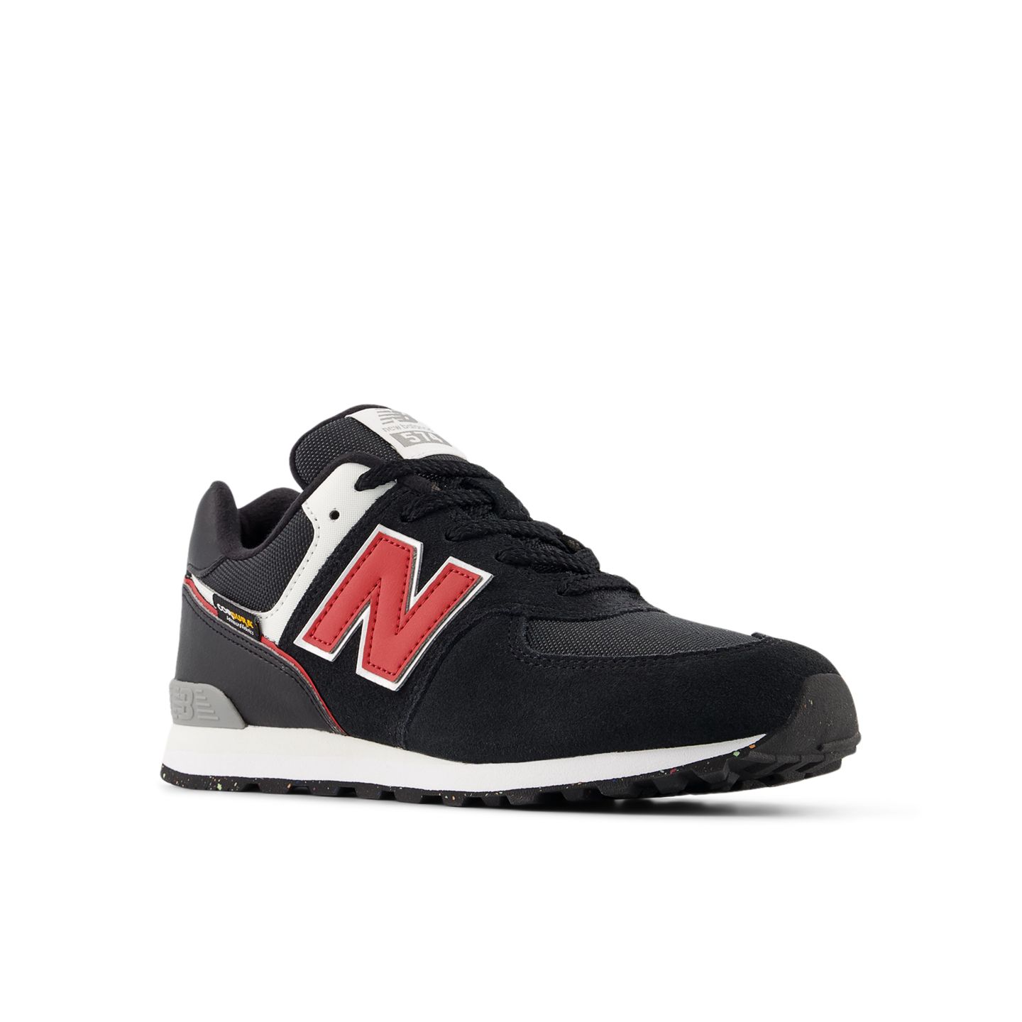 Детские кроссовки New Balance 574 Lace, цвет: Чёрный / Красный — фото 2