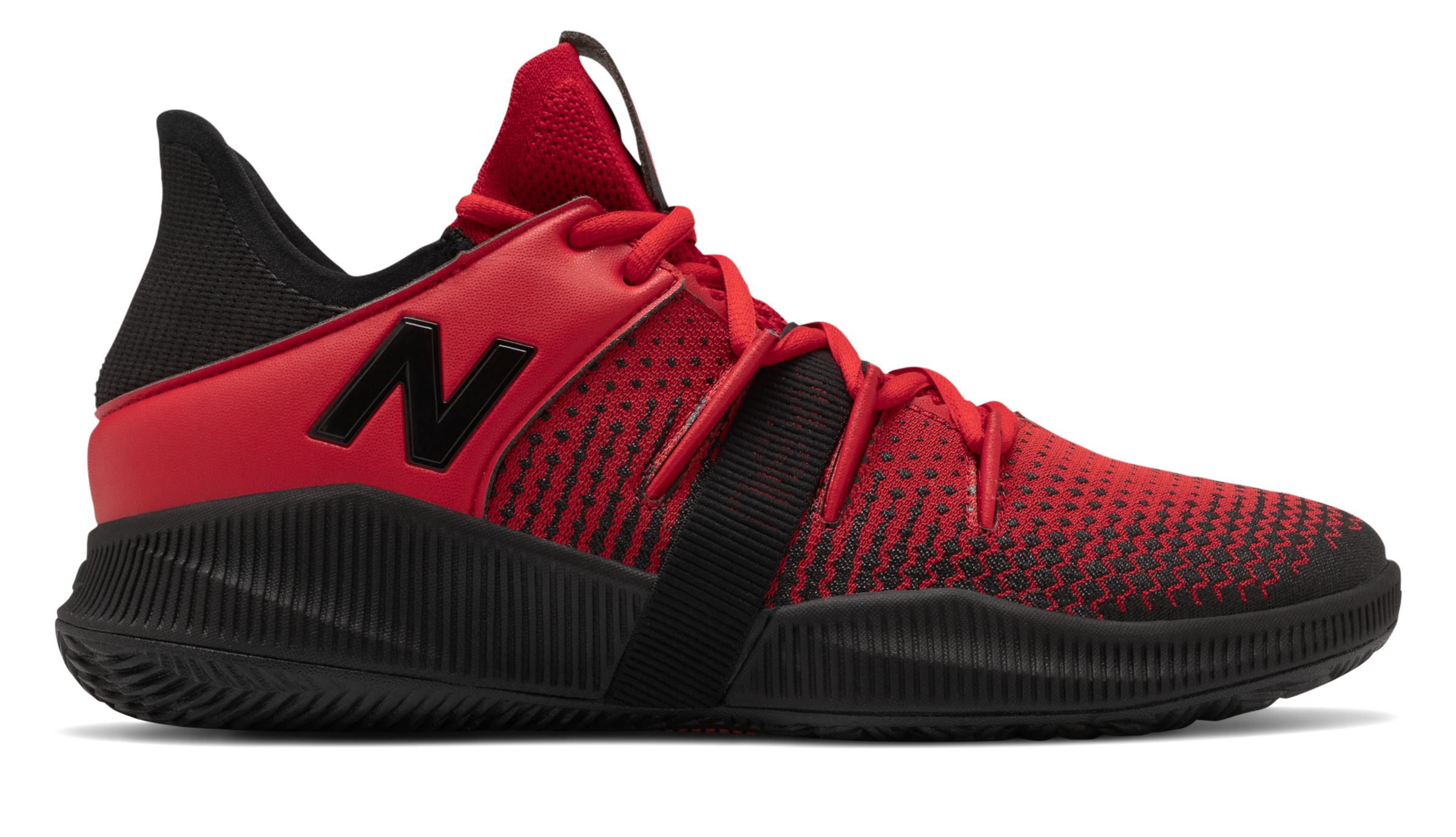 red and black new balance shoes