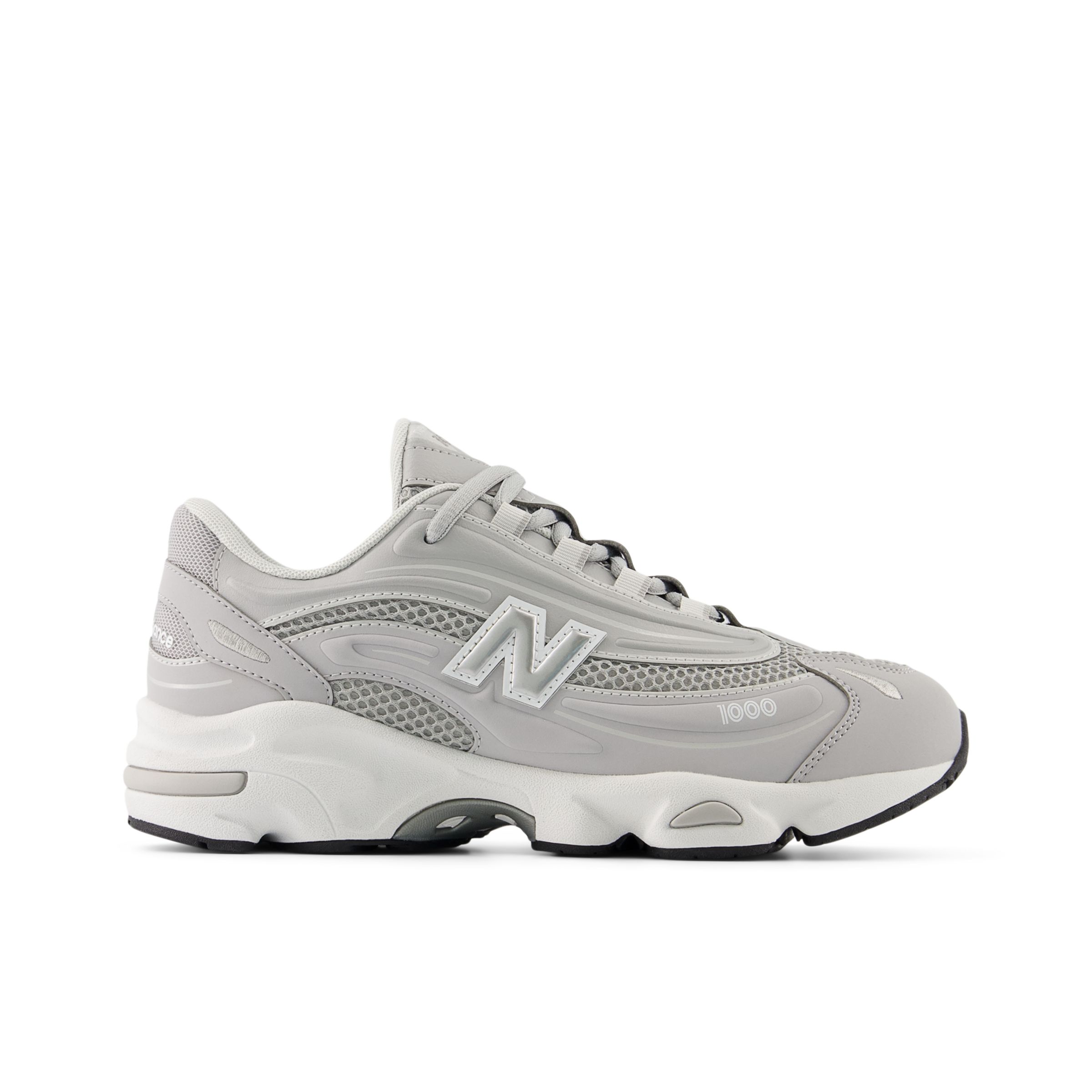 New Balance  Barn 1000 Lace i Grå/Vit Syntetisk, Storlek 37.5