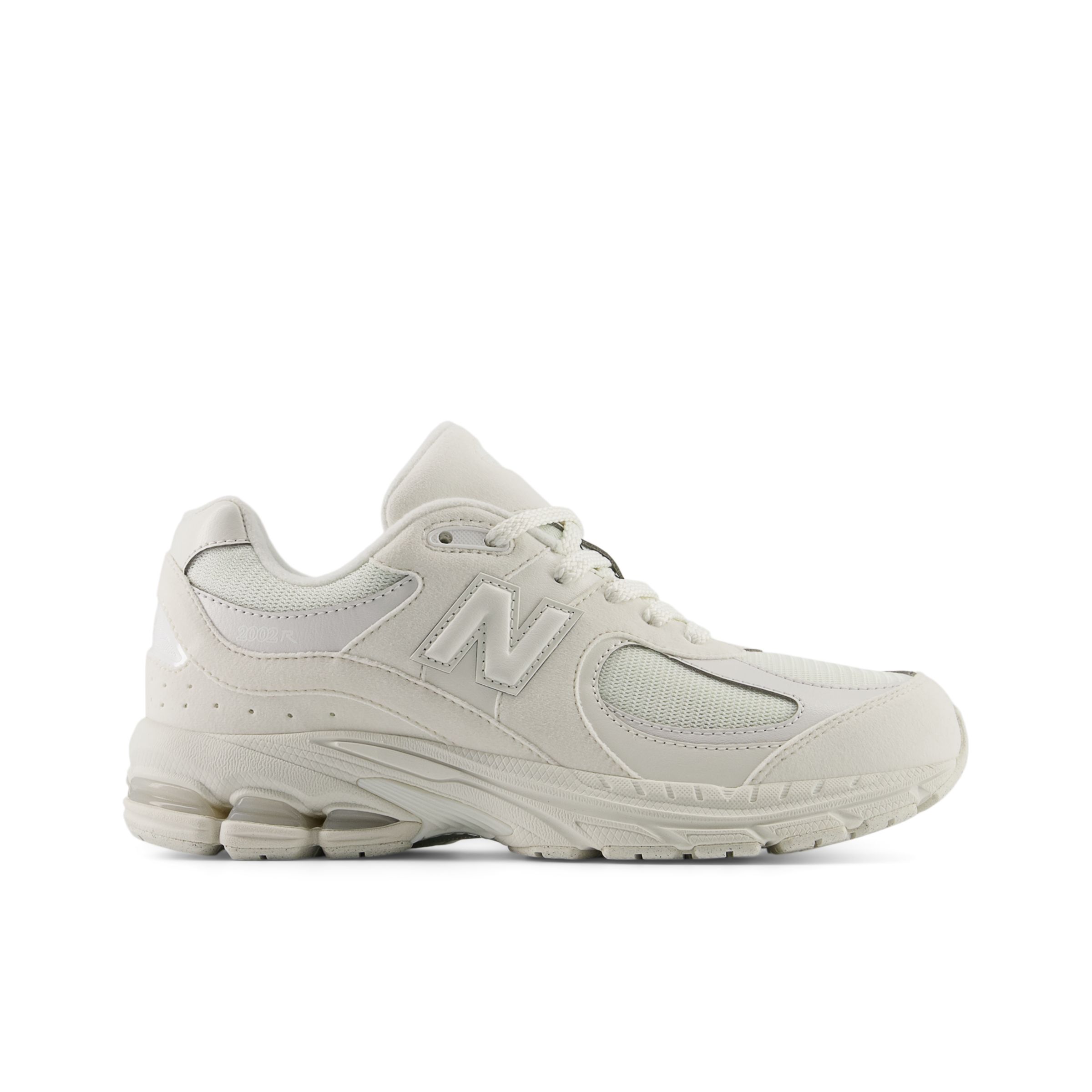 New Balance  Barn 2002 i White/Grey Leather, Storlek 36
