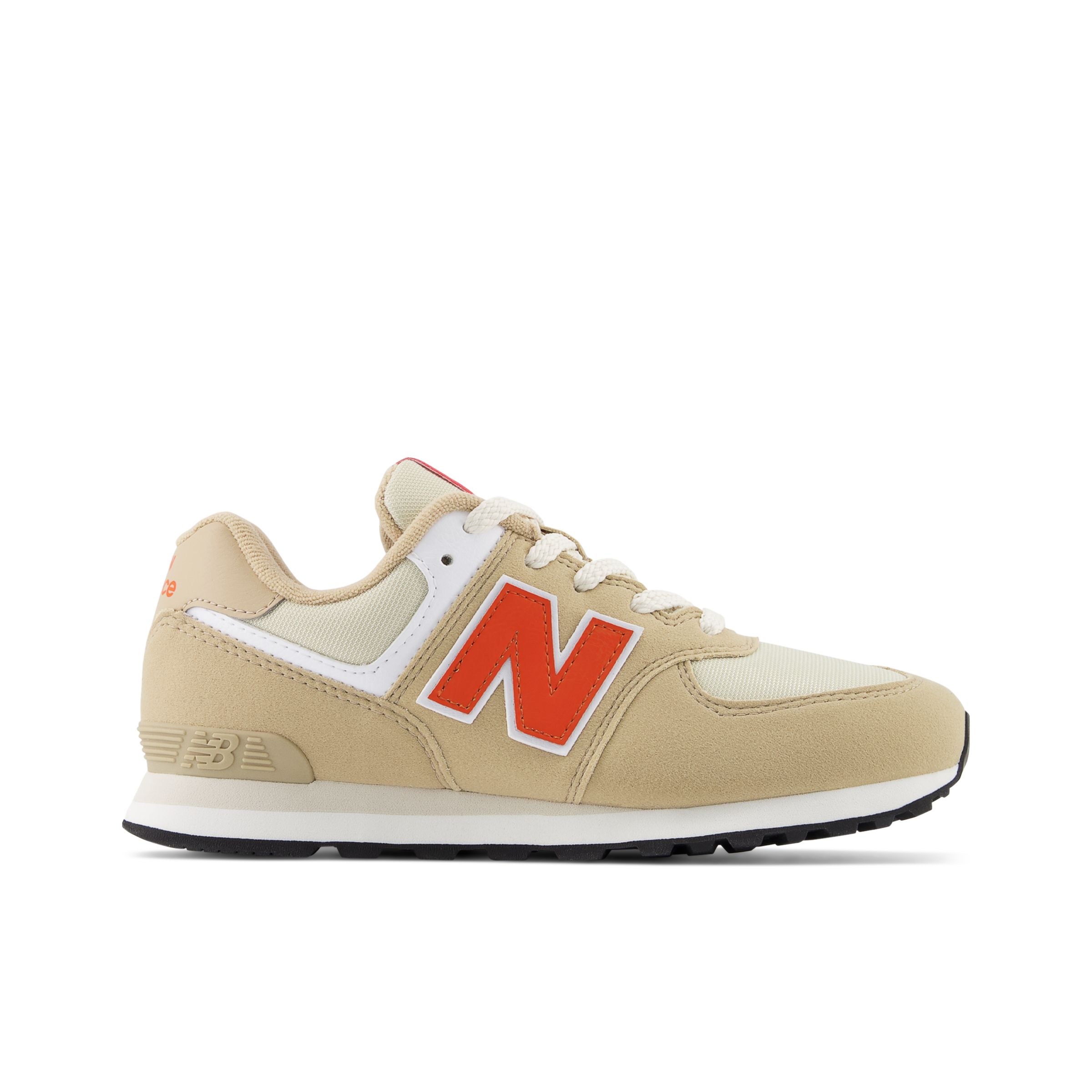 

New Balance Enfant 574 en Beige/Orange, Suede/Mesh, Taille 39