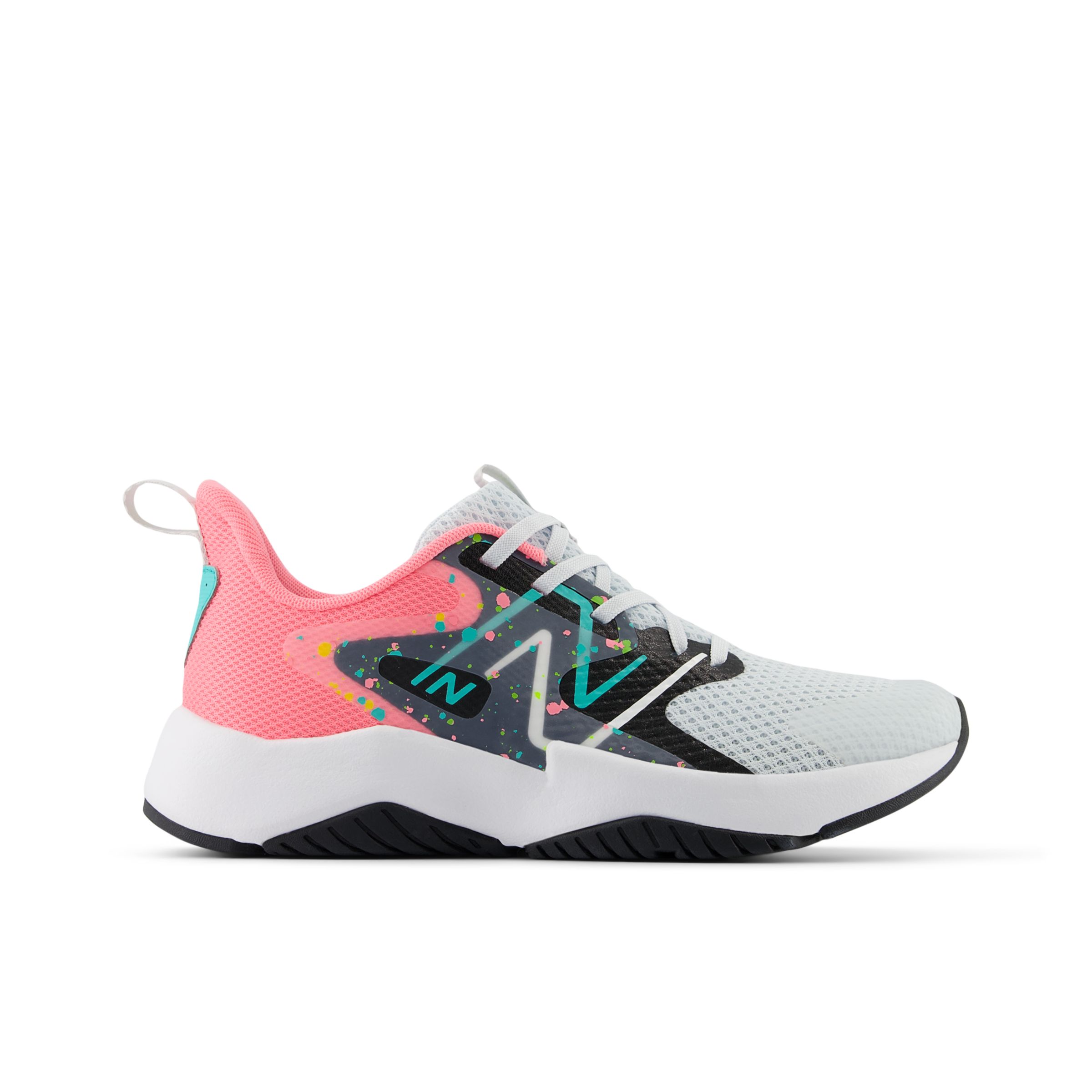 

New Balance Kids' Rave Run v2 Grey/Pink/Green/Black - Grey/Pink/Green/Black