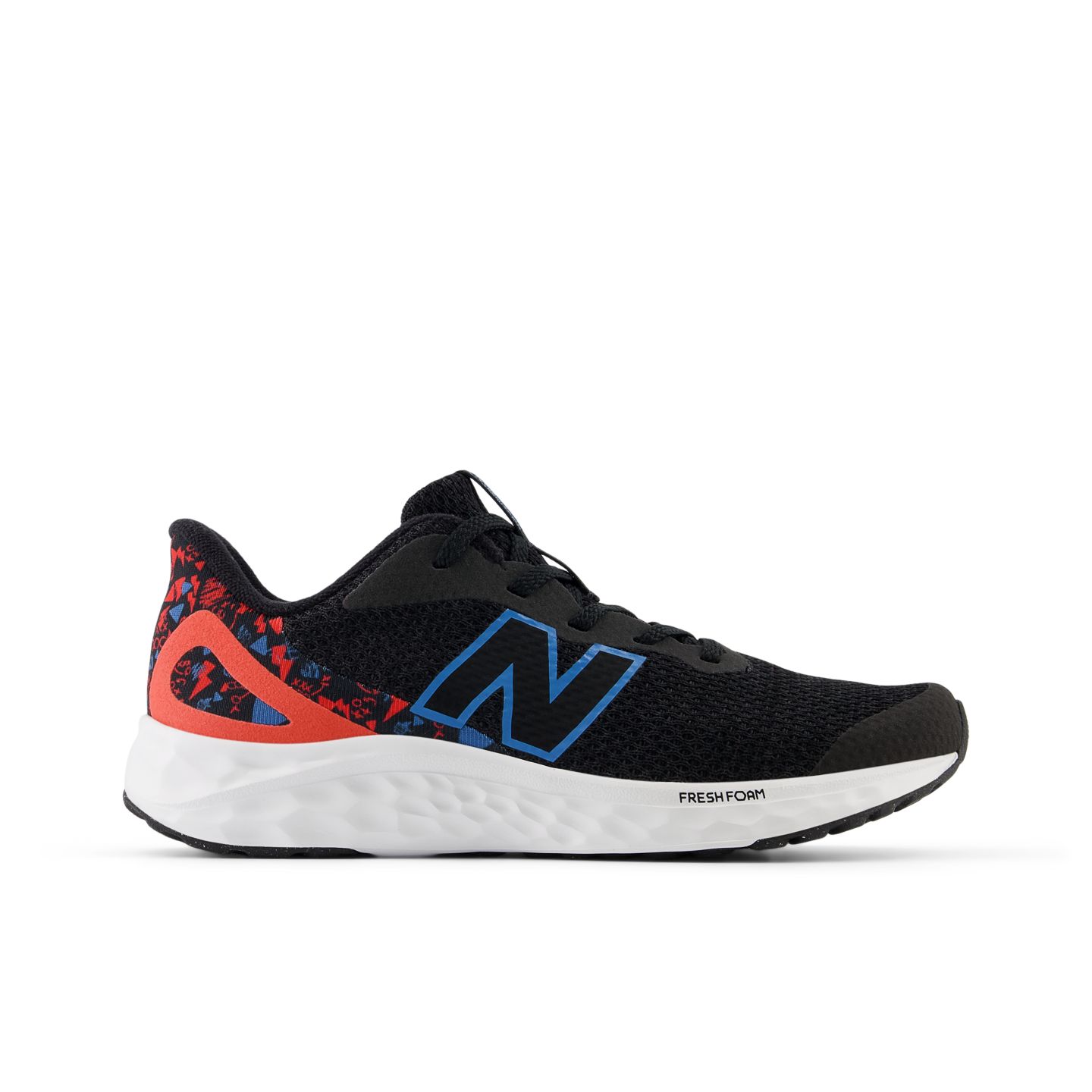 Детские кроссовки New Balance Fresh Foam Arishi v4 Lace, цвет: Чёрный / Лазурный — фото 1