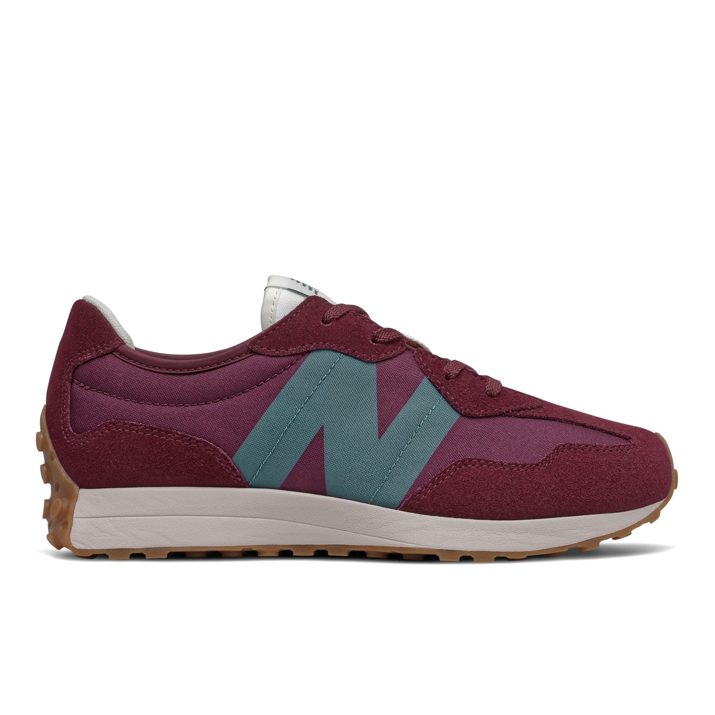 New Balance 327 - Boys' Grade School Running Shoes - Garnet / Deep Sea - GS327HE1
