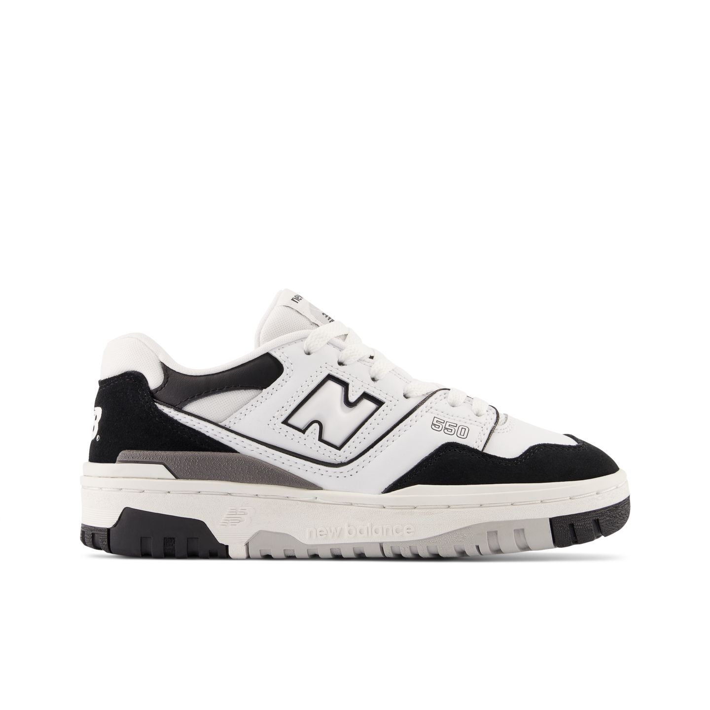 Детские кроссовки New Balance 550 Lace, цвет: Белый / Чёрный — фото 1