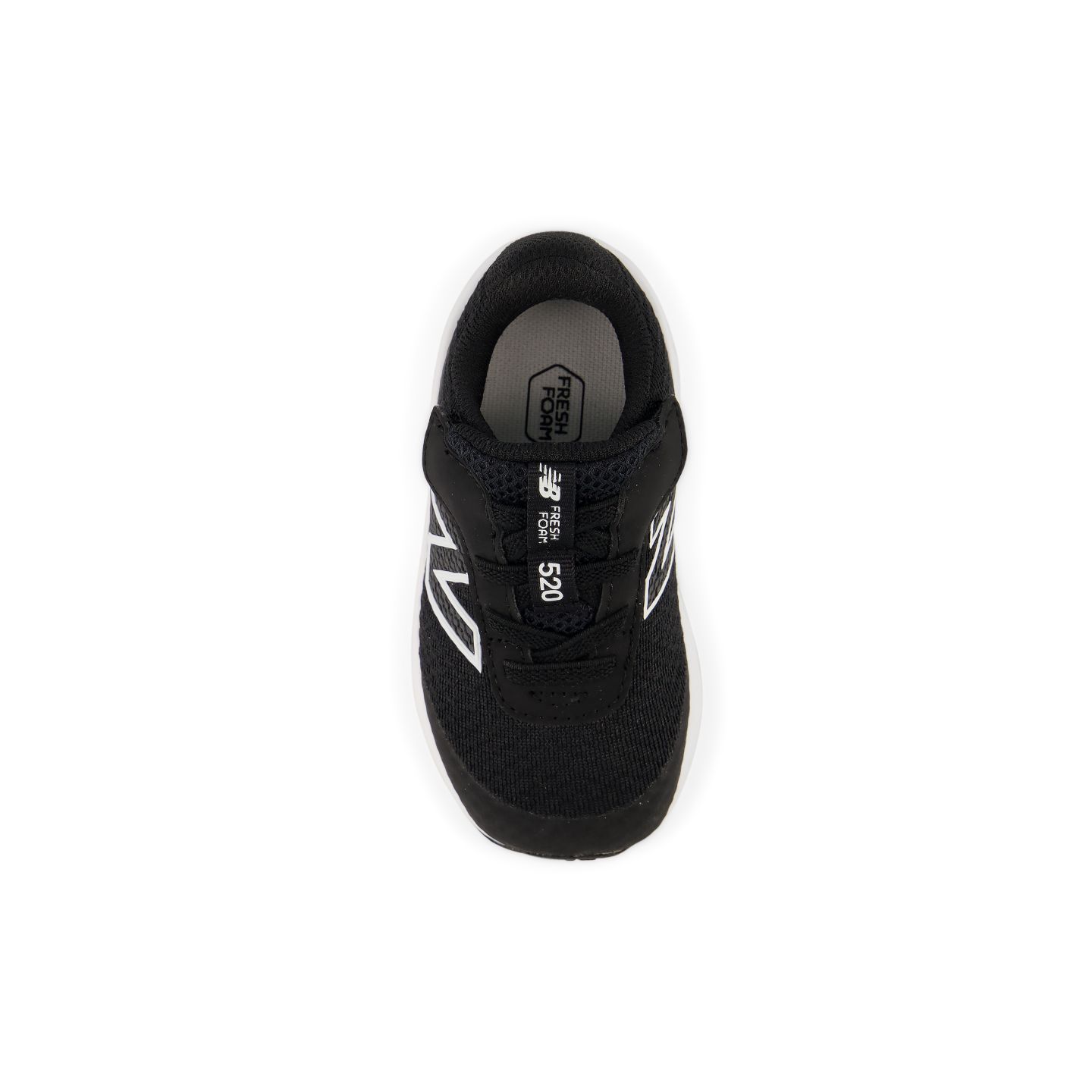 Детские кроссовки New Balance 520 Airplane Hook & Loop, цвет: Чёрный / Белый — фото 3