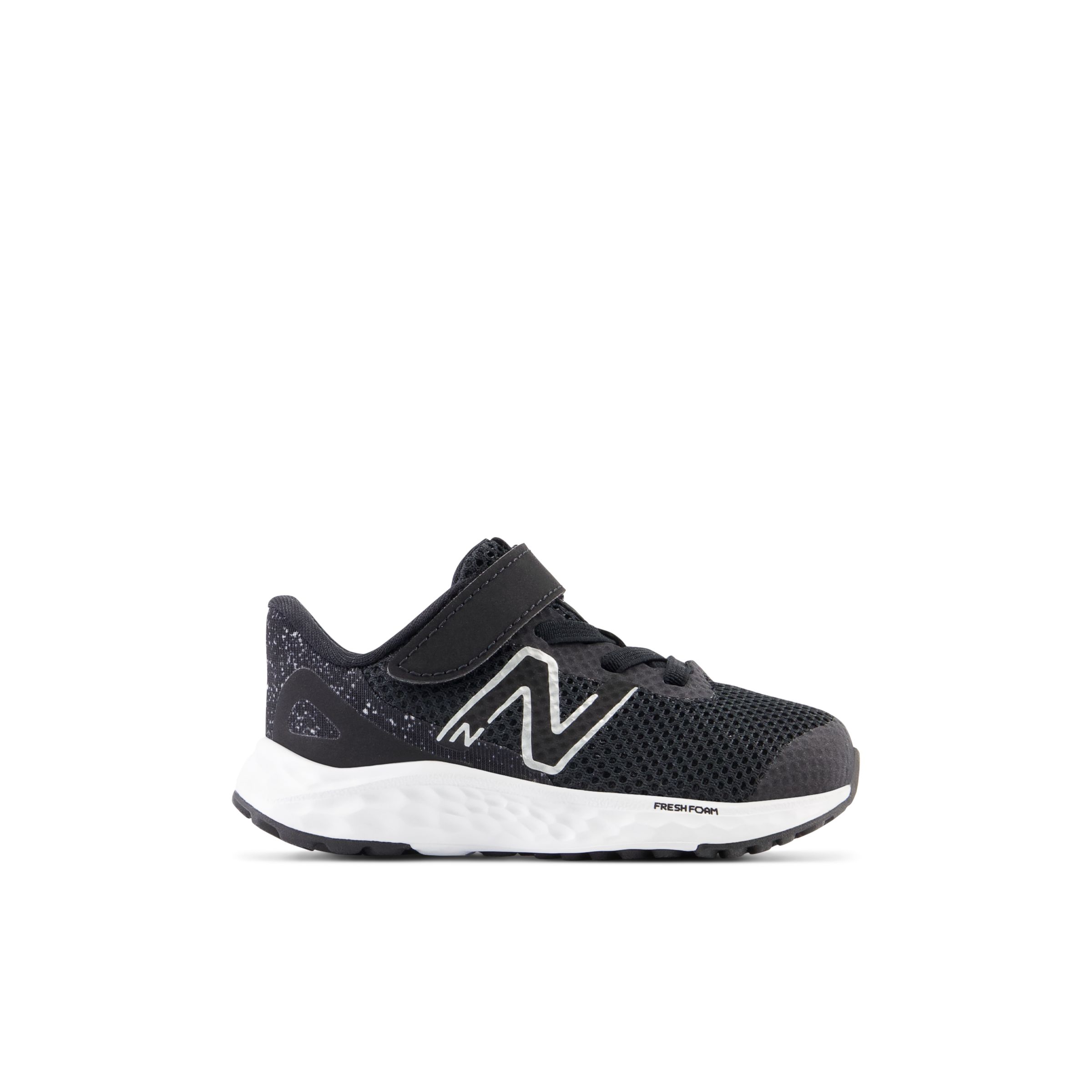 

New Balance Kids' Arishi v4 Bungee Lace w Top Strap Black/White/Grey - Black/White/Grey