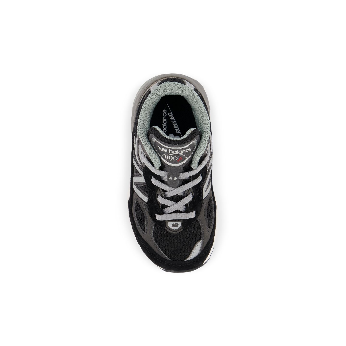 Детские кроссовки New Balance FuelCell 990v6 на шнурках, цвет: Чёрный / Серебристый — фото 3