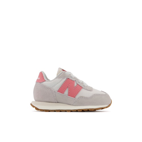 new balance enfant 237 bungee en gris/rose, synthetic, taille 23