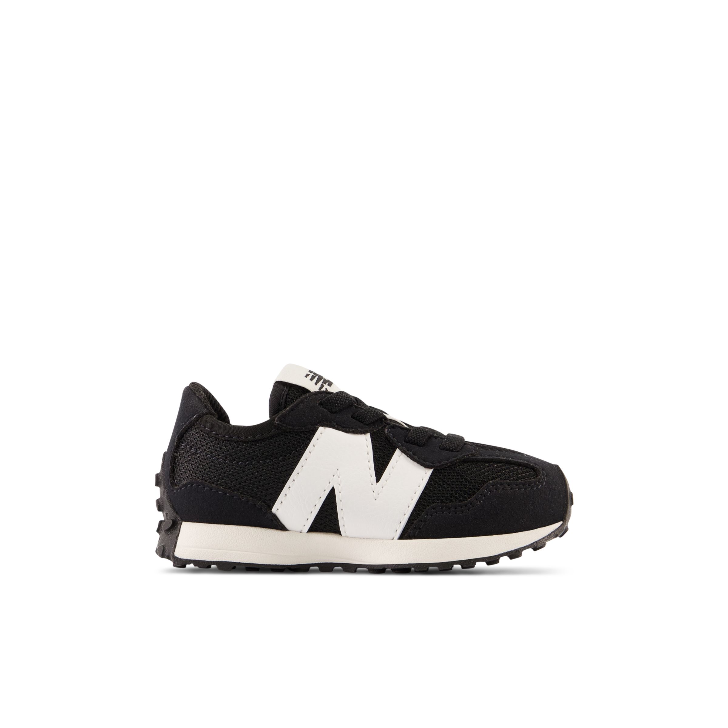 New Balance Crian?a 327 Bungee Lace in Preto, Synthetic, Tamanho 24