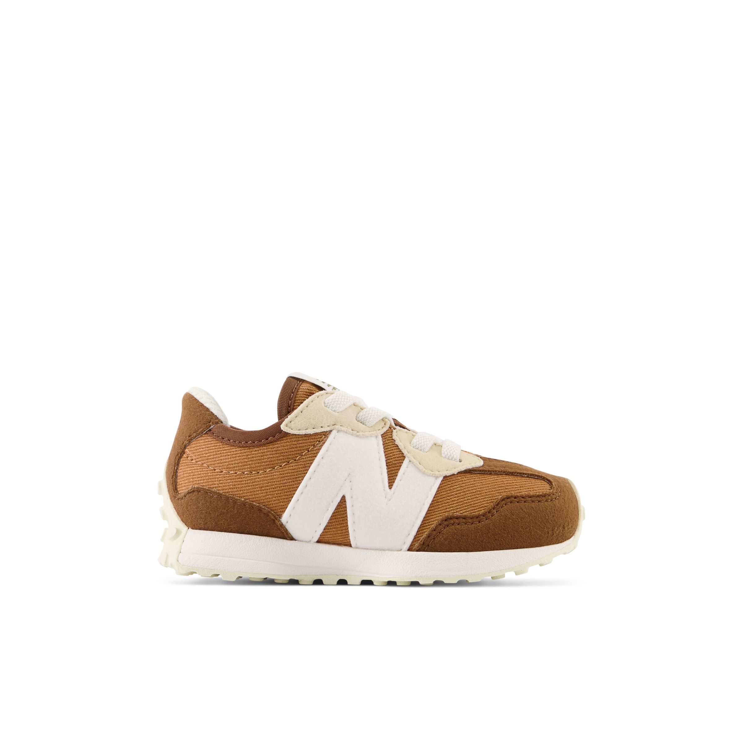 New Balance Crian?a 327 Bungee Lace in CasBronzeadoho/marron, Textile, Tamanho 22.5