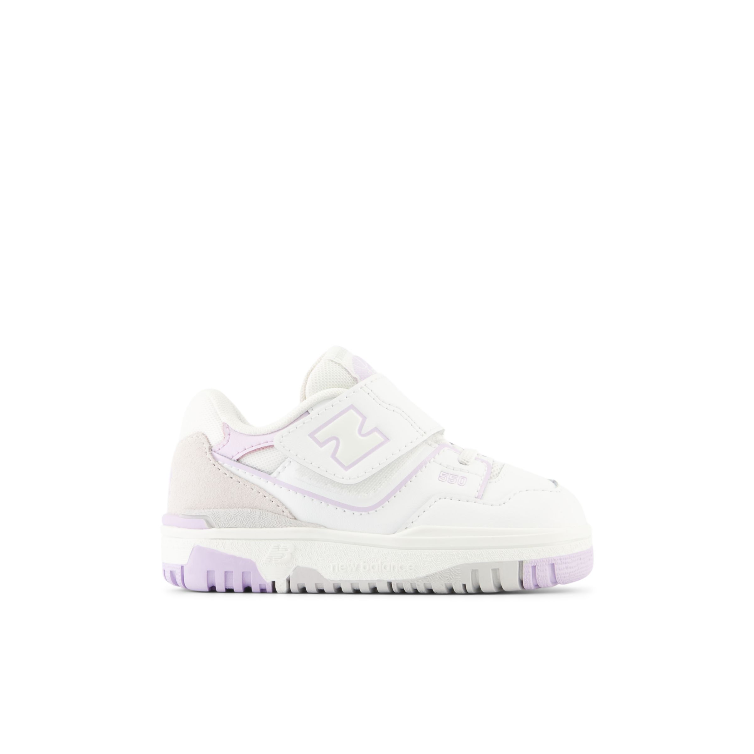 

New Balance Kids' 550 Bungee Lace with Top Strap White/Purple - White/Purple