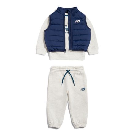 3 Piece Crew Jogger Vest Set, Ash Heather, IS62D8YZAHH
