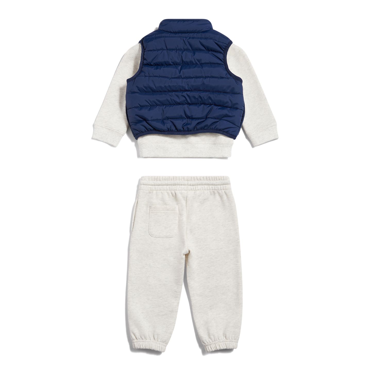 Детские брюки New Balance 3 Piece Crew Jogger Vest Set, цвет: Пепельный меланжевый — фото 2