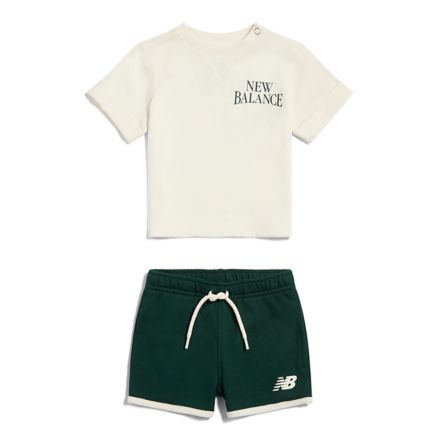 NB Athletics Arched T-Shirt & Short Set, ANGORA, IS62J570AGA