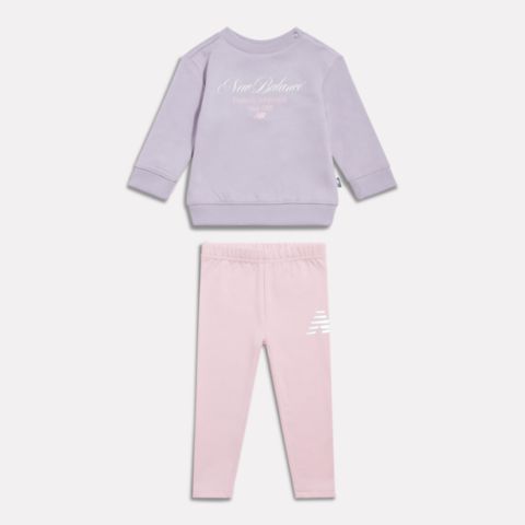 Детские худи New Balance Script Graphic Crew & Legging Set