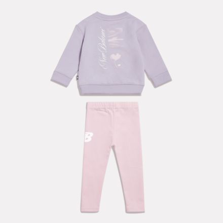 Script Graphic Crew & Legging Set, SMOKED VIOLET, IS62K07JSMV
