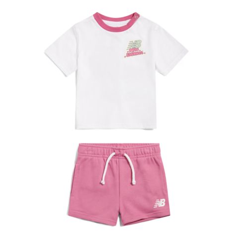 Детские брюки New Balance Sticker Graphic T-Shirt & Short Set