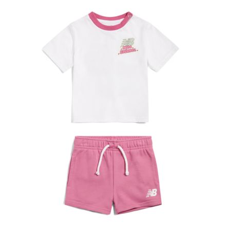 Sticker Graphic T-Shirt & Short Set, BRIGHT WHITE, ISM6E2BWE