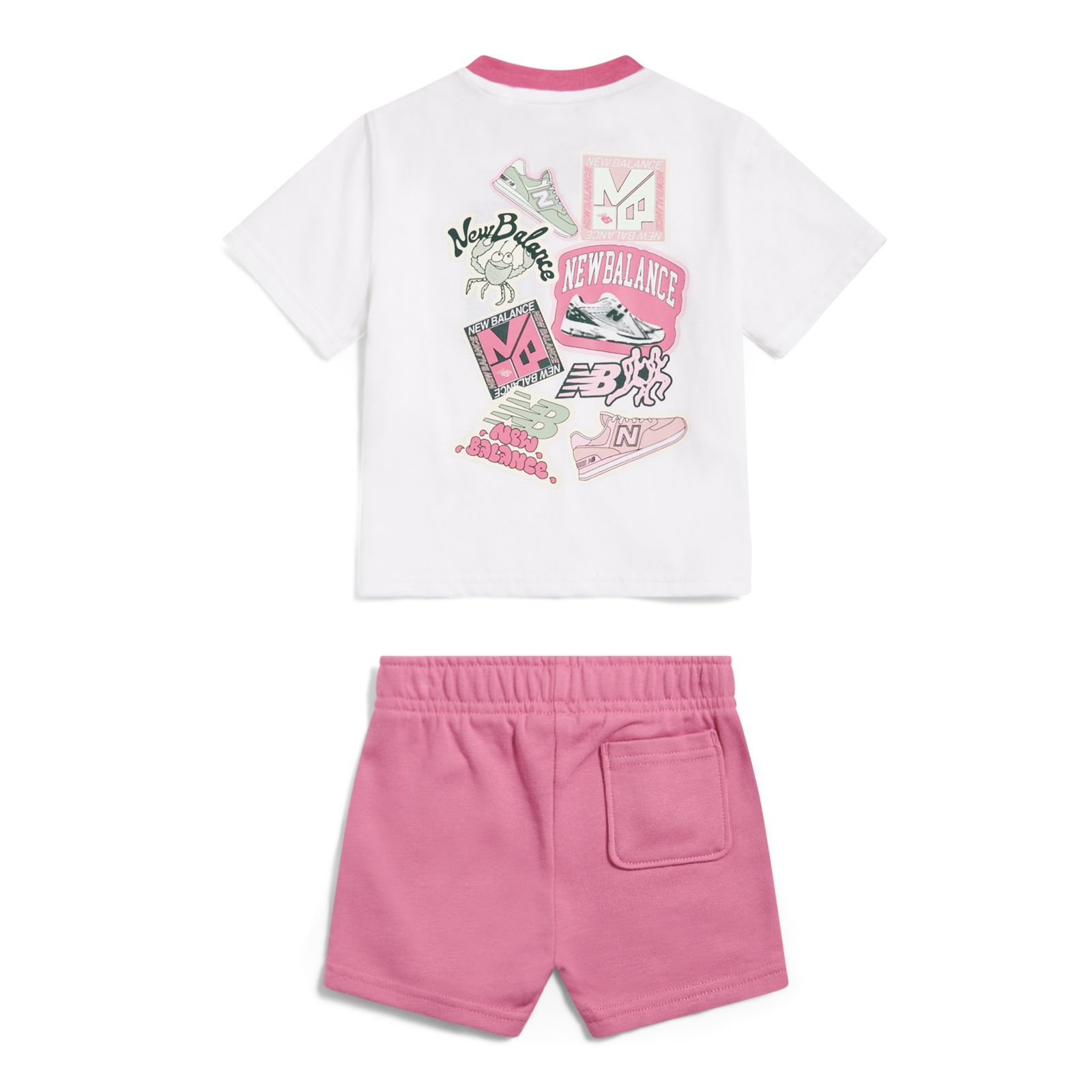 Детские брюки New Balance Sticker Graphic T-Shirt & Short Set — фото 2