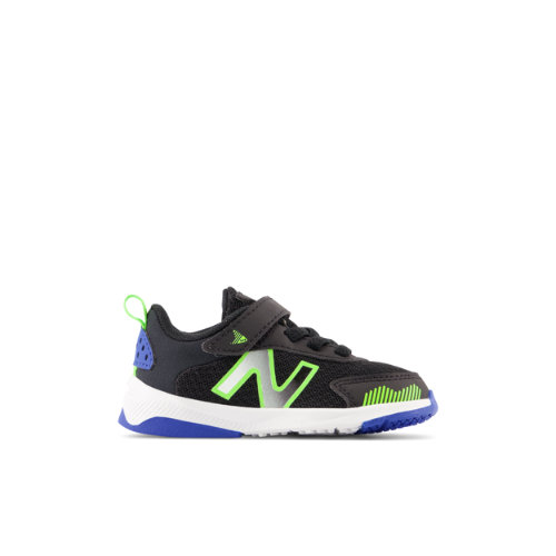 New Balance Kids 545 Bungee Lace with Top Strap Black/Green/Blue Size 9 M