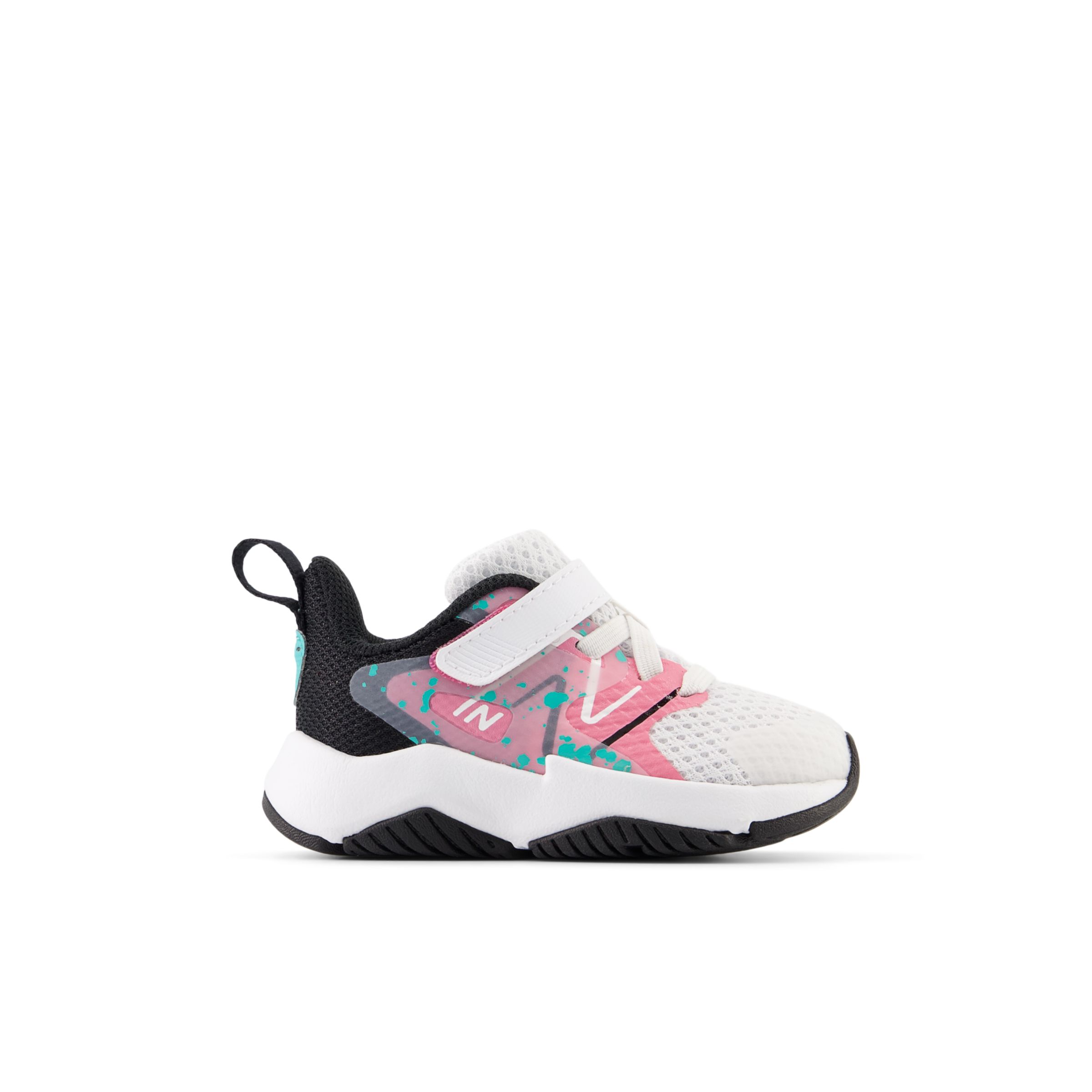 

New Balance Kids' Rave Run v2 Bungee Lace with Top Strap White/Pink/Black - White/Pink/Black