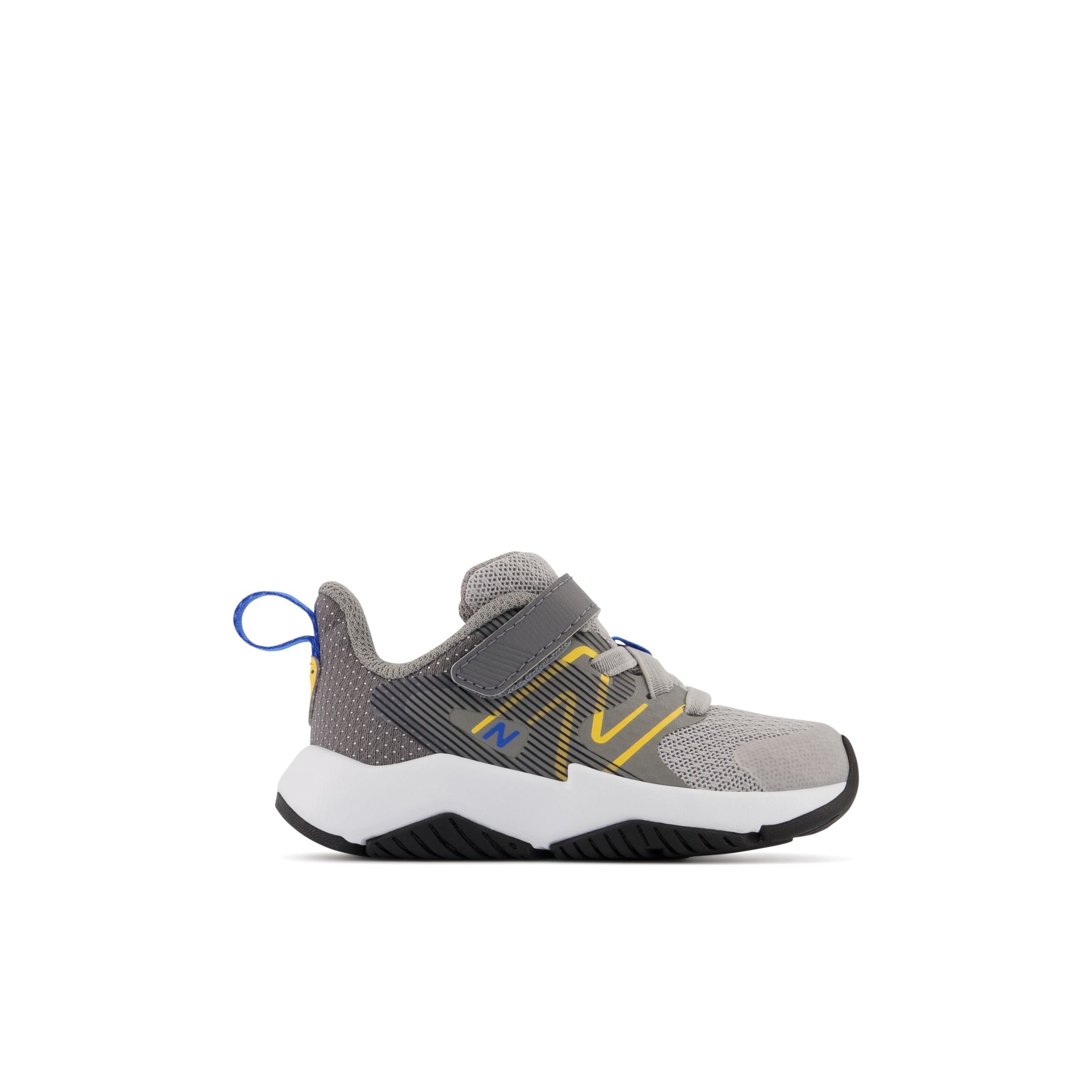 

New Balance Kids' Rave Run v2 Bungee Lace with Top Strap Grey/Yellow - Grey/Yellow