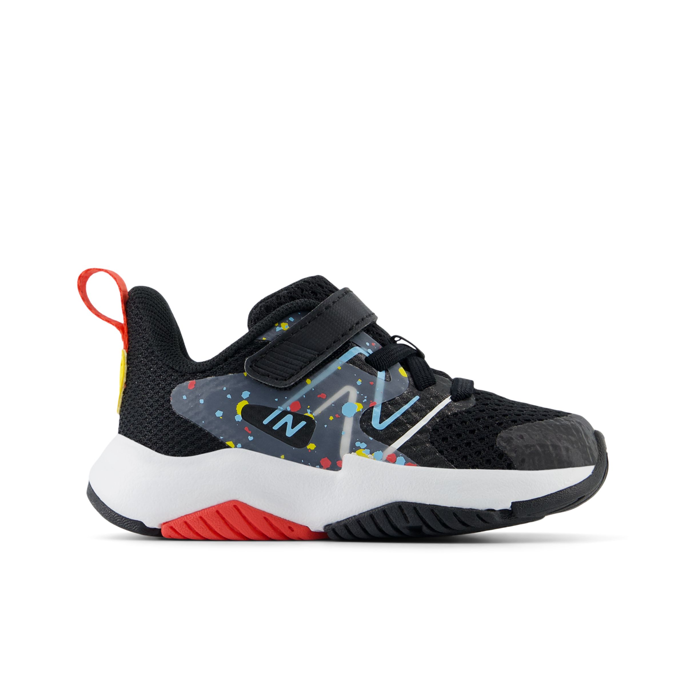 

New Balance Kids' Rave Run v2 Bungee Lace with Top Strap Black/Red/Blue - Black/Red/Blue