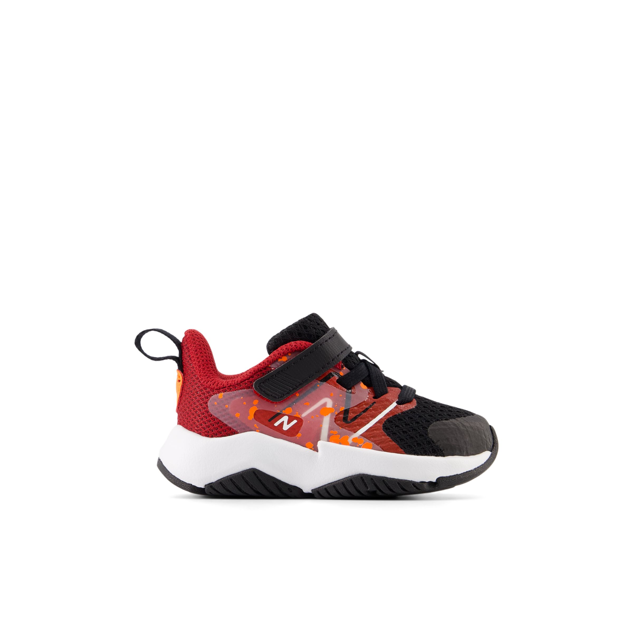 

New Balance Kids' Rave Run v2 Bungee Lace with Top Strap Black/Red/Orange - Black/Red/Orange