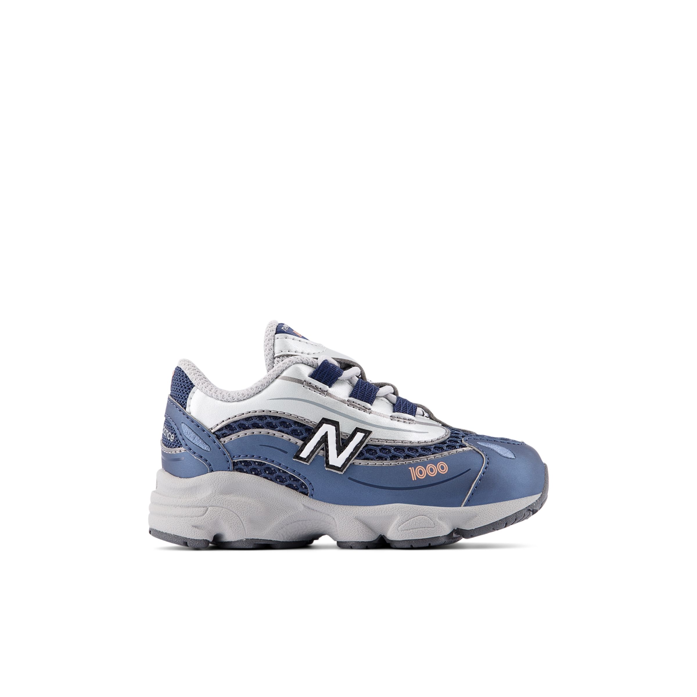New Balance  Barn 1000 BUNGEE LACE i Blå/Grå Syntetisk, Storlek 23.5