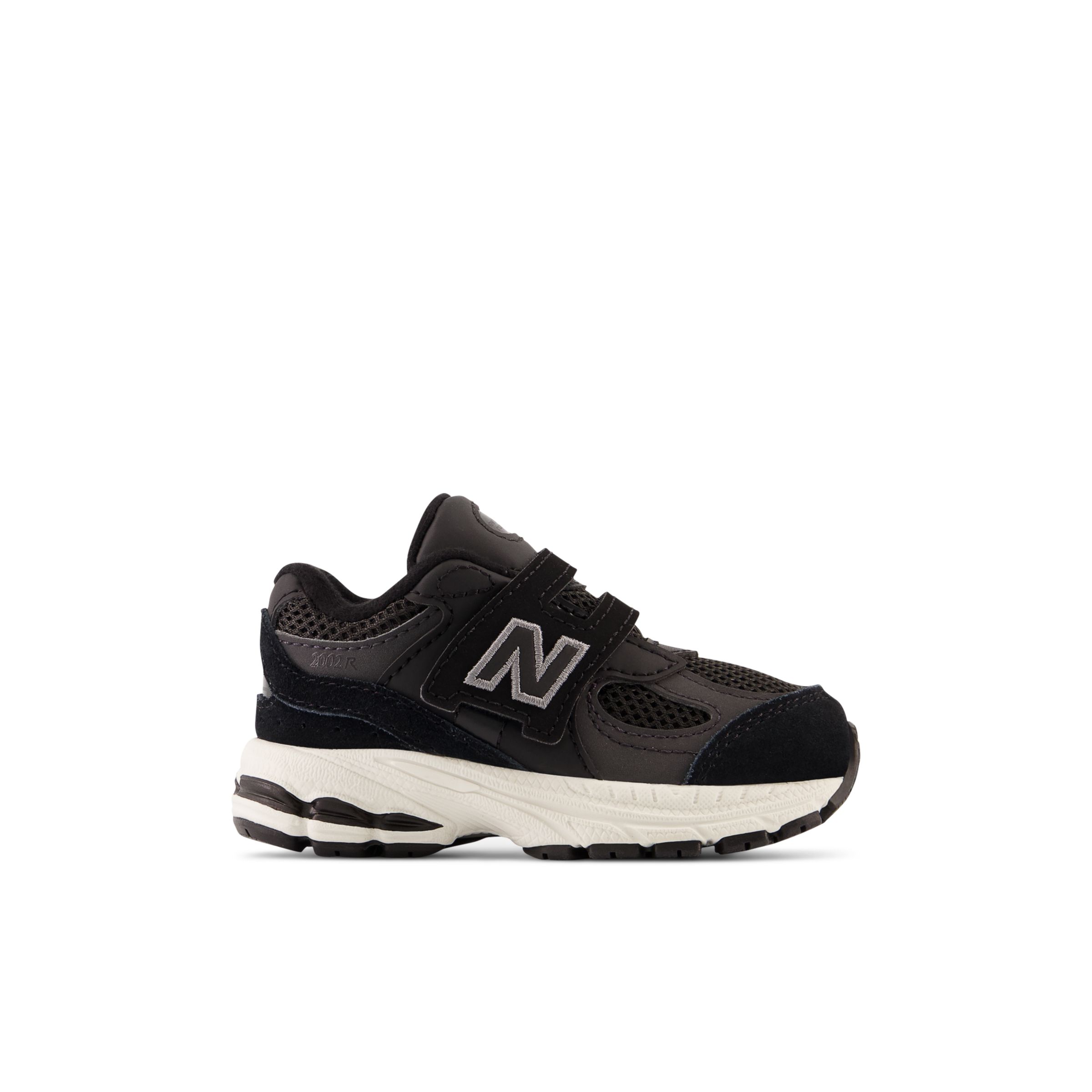 New Balance  Barn 2002 Hook & Loop i Black Leather, Storlek 23
