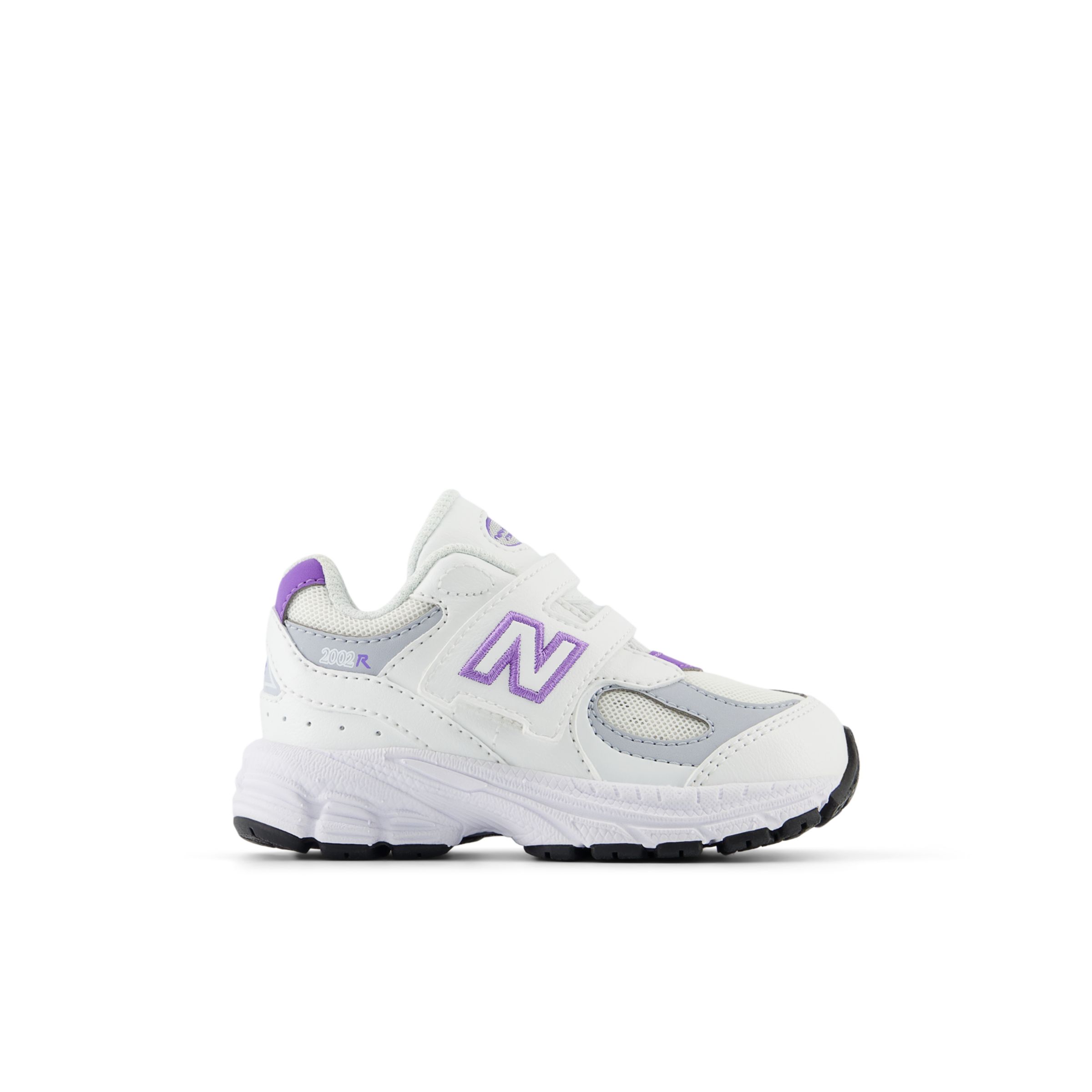 New Balance Infants' 2002 HOOK & LOOP in White/Purple Synthetic, size 9.5