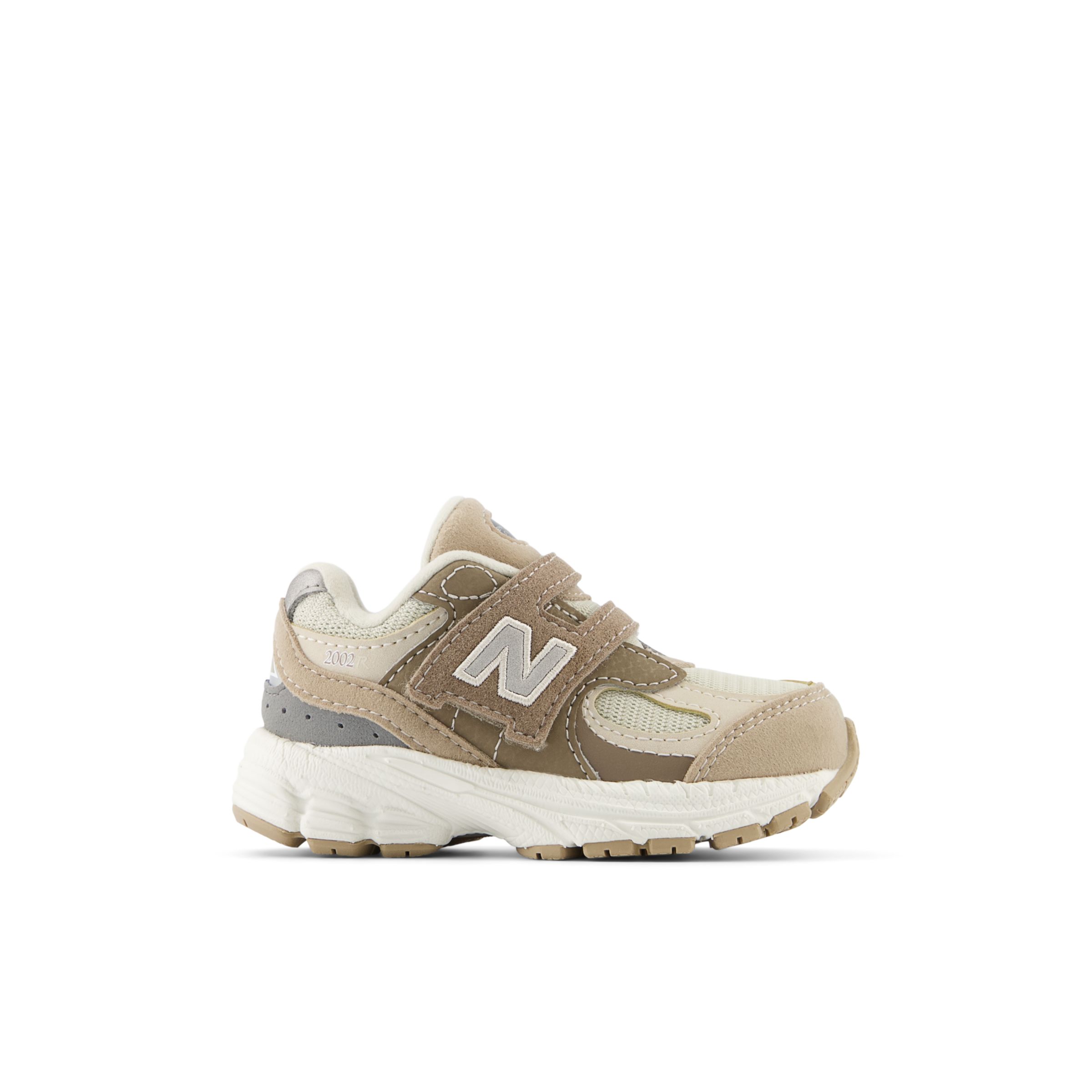 

New Balance Enfant 2002 Hook & Loop en Gris/Marron, Leather, Taille 21.5