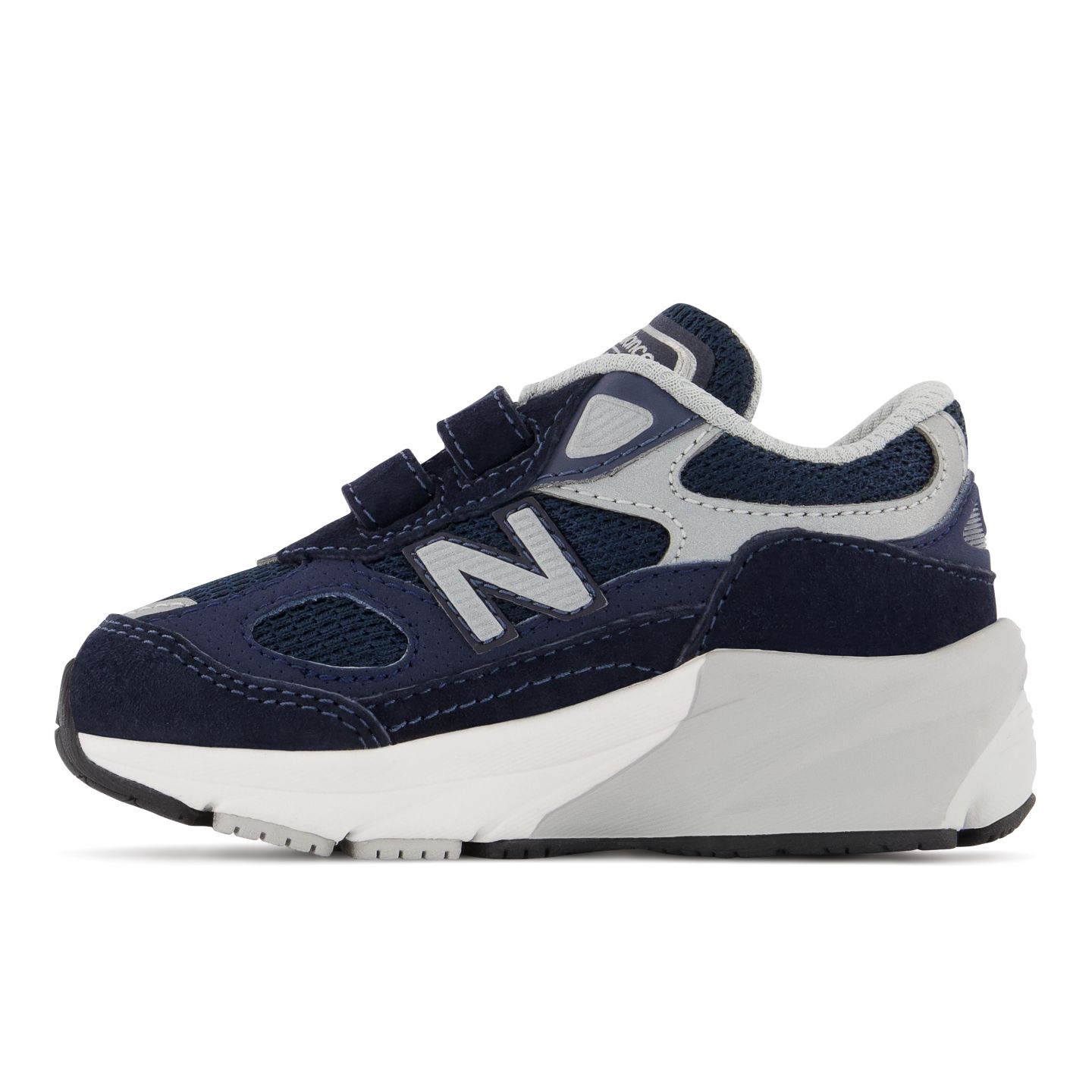 Детские кроссовки New Balance FuelCell 990v6 Hook & Loop, цвет: Тёмно-синий / Серебристый — фото 3