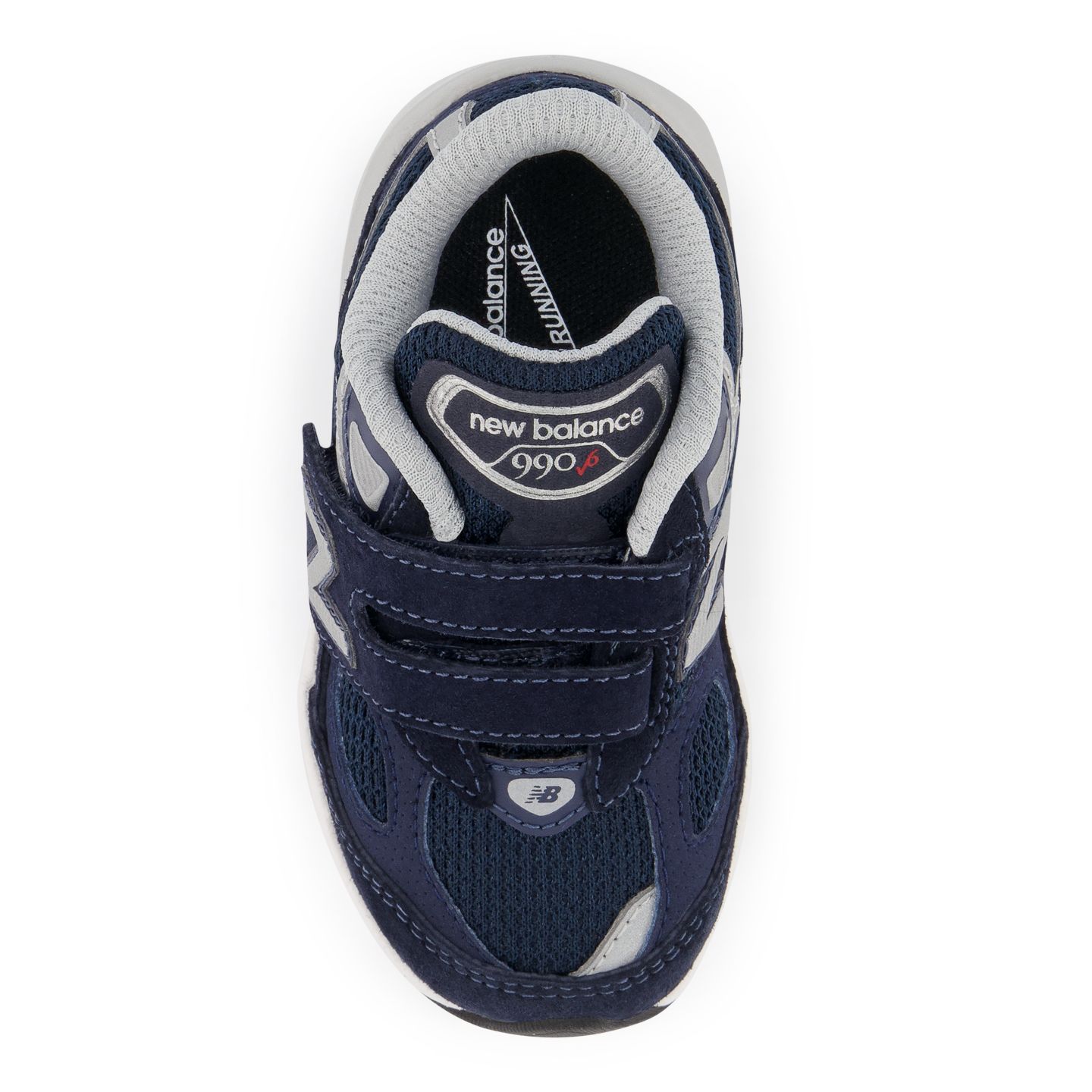 Детские кроссовки New Balance FuelCell 990v6 Hook & Loop, цвет: Тёмно-синий / Серебристый — фото 4