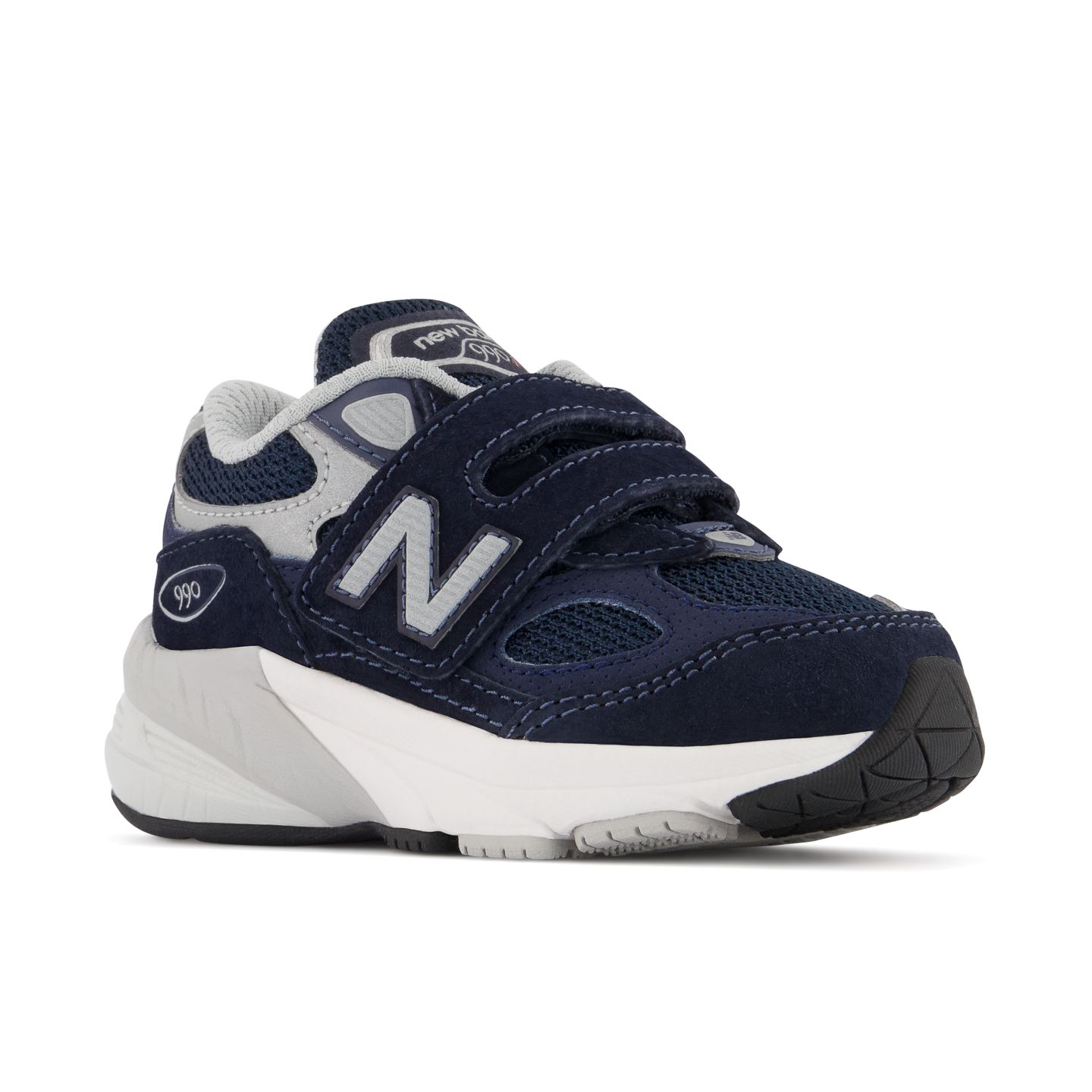 Детские кроссовки New Balance FuelCell 990v6 Hook & Loop, цвет: Тёмно-синий / Серебристый — фото 2