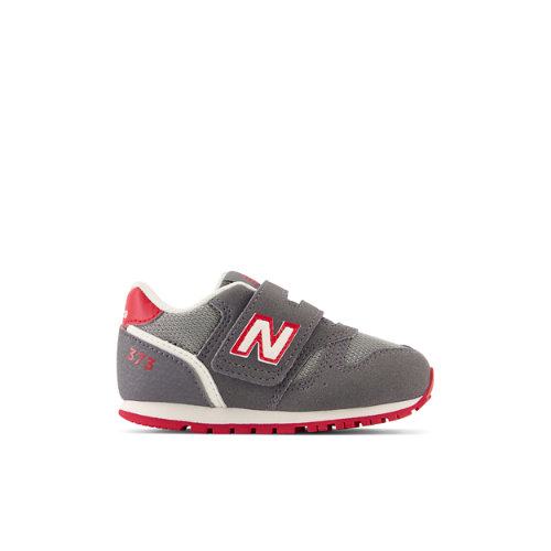 New Balance Kids' 373 Hook and Loop en Gris/Rouge, Synthetic, Taille 23