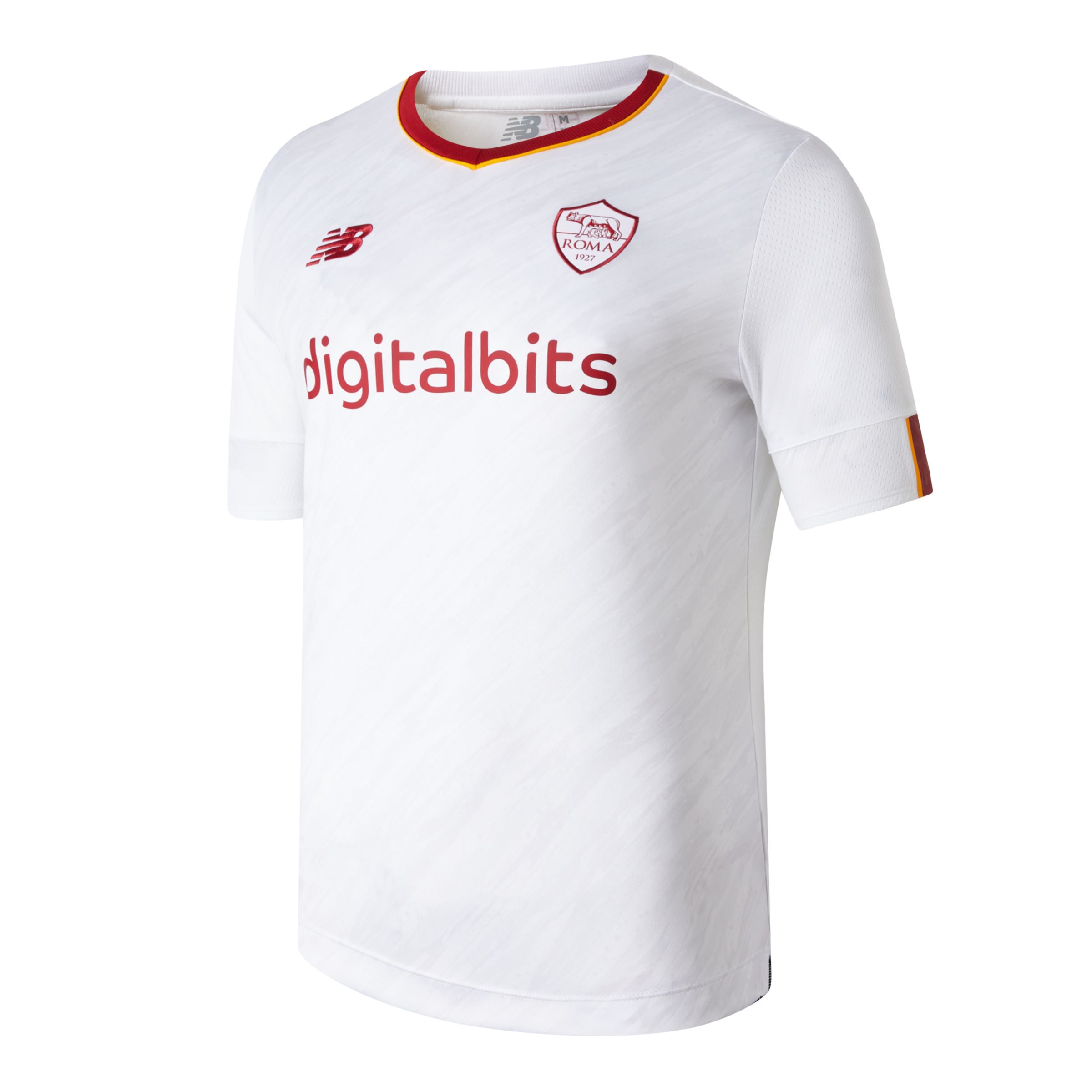 New Balance Enfant AS Roma Away Junior Short Sleeve Jersey en Black, Polyester, Taille YXL