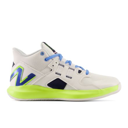 New Balance Kids Coco Cg1 Tennis Shoes White/Hi-lite, Size 3.5