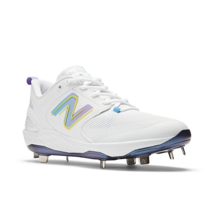 All white new balance metal clearance cleats