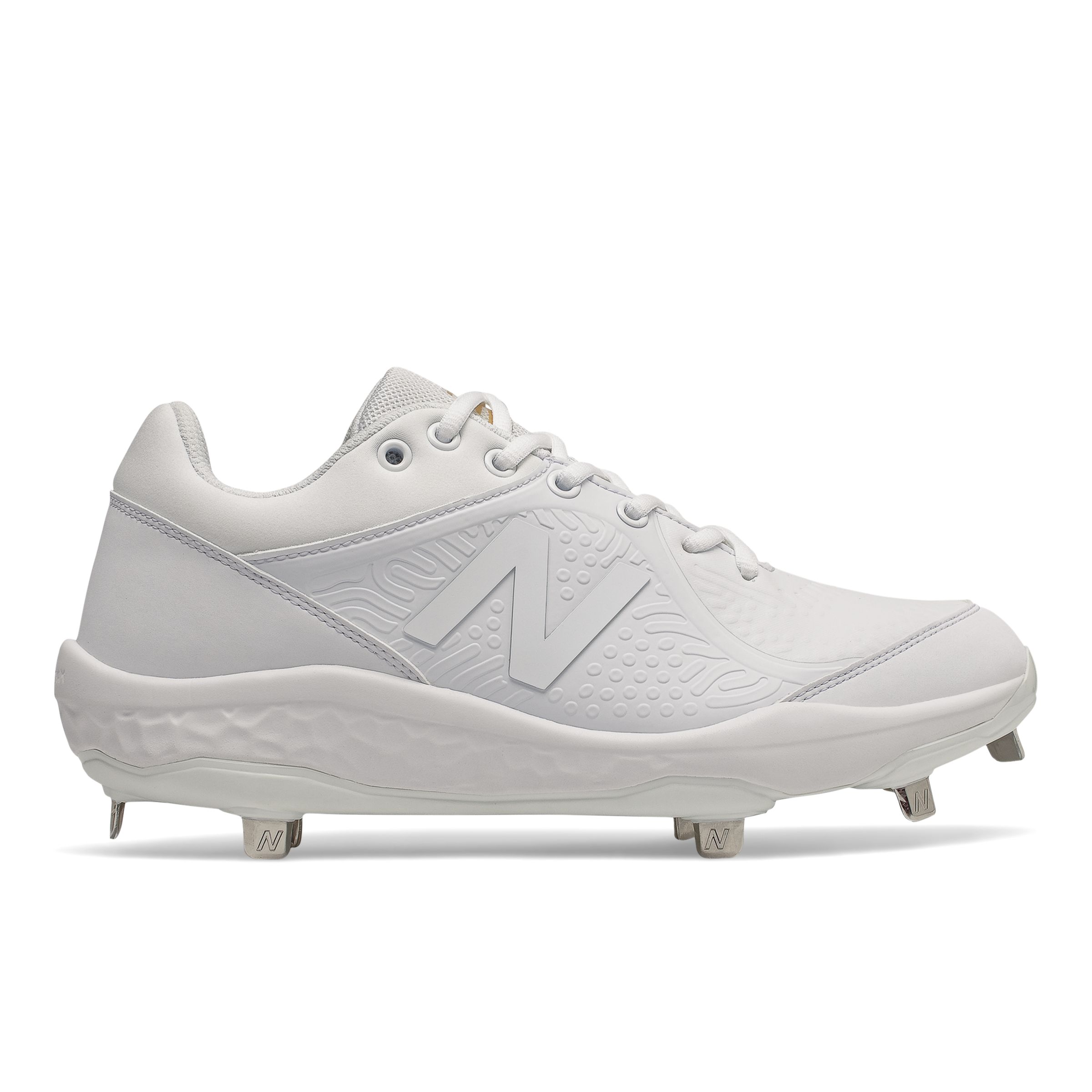 all white new balance cleats