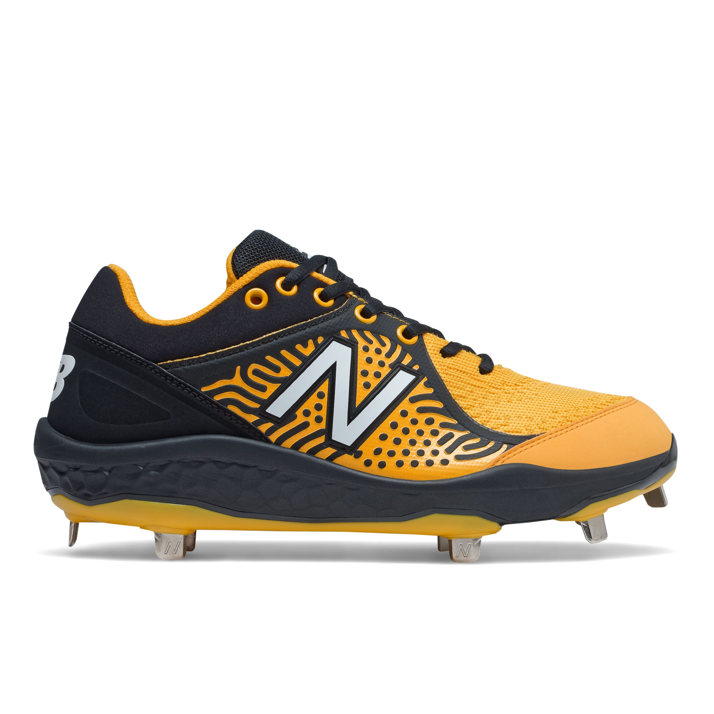 new balance black and yellow cleats
