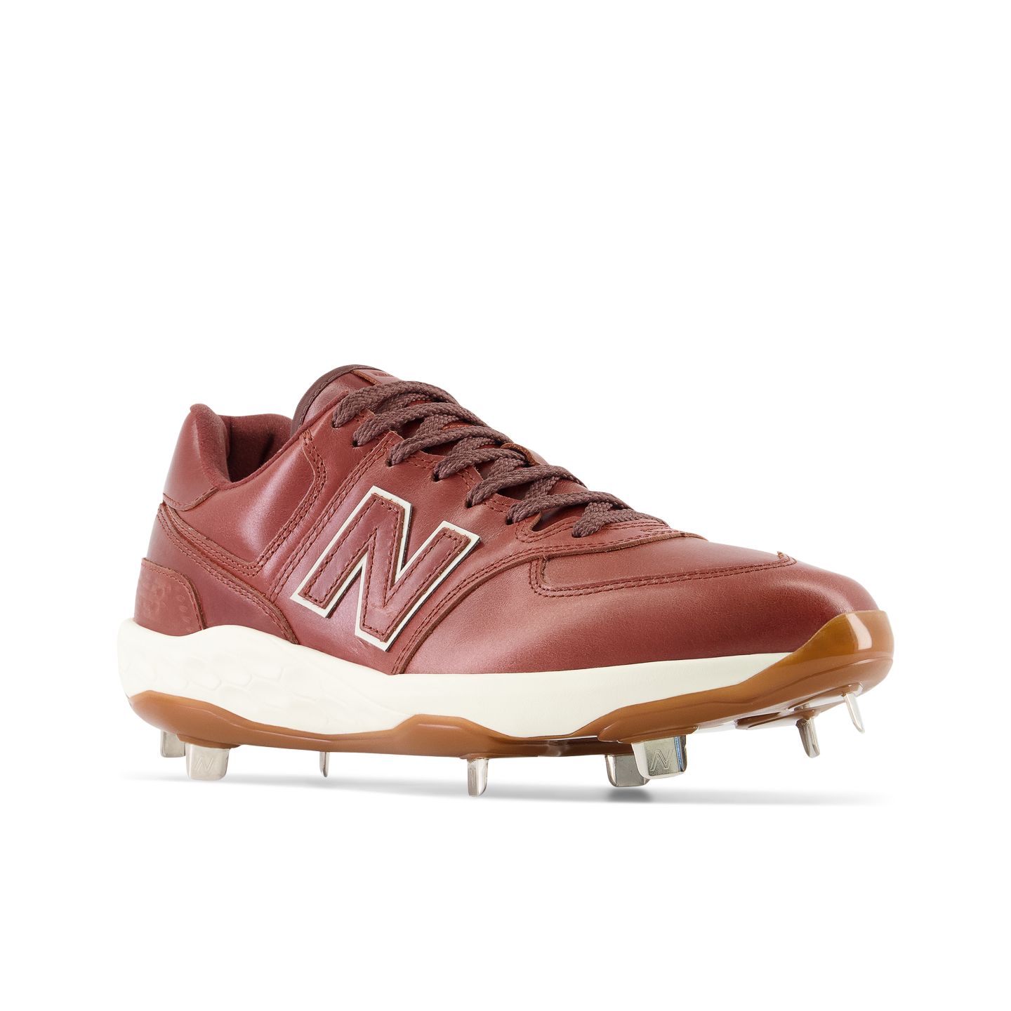 Мужские кроссовки New Balance Fresh Foam X 574 Lux, цвет: Светло-коричневый / Белый — фото 2
