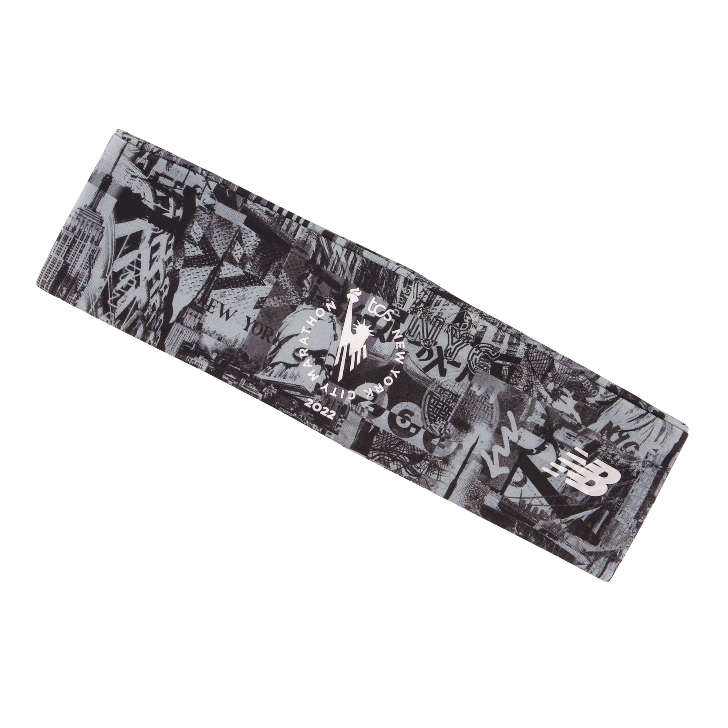 

New Balance Unisex NYC Marathon Stretch Headband Black/Grey - Black/Grey