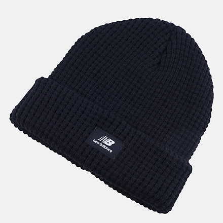 New Balance Waffle Knit Cuffed Beanie, LAH13033BK image number null