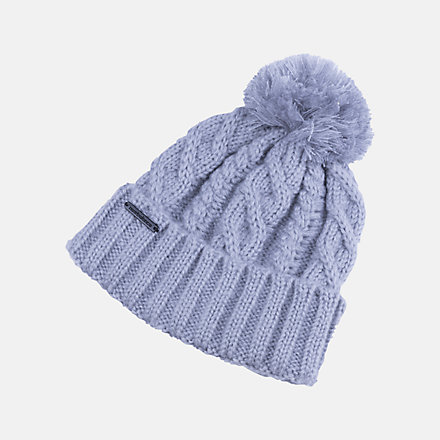 New Balance Lux Knit Pom Beanie, LAH23118SVM image number null