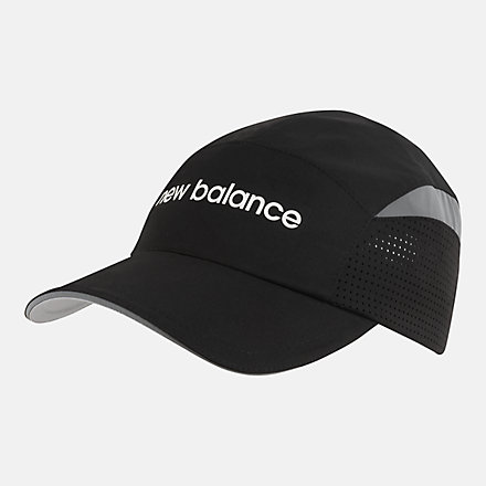 New Balance 5 Panel Laser Running Hat, LAH31001BK image number null